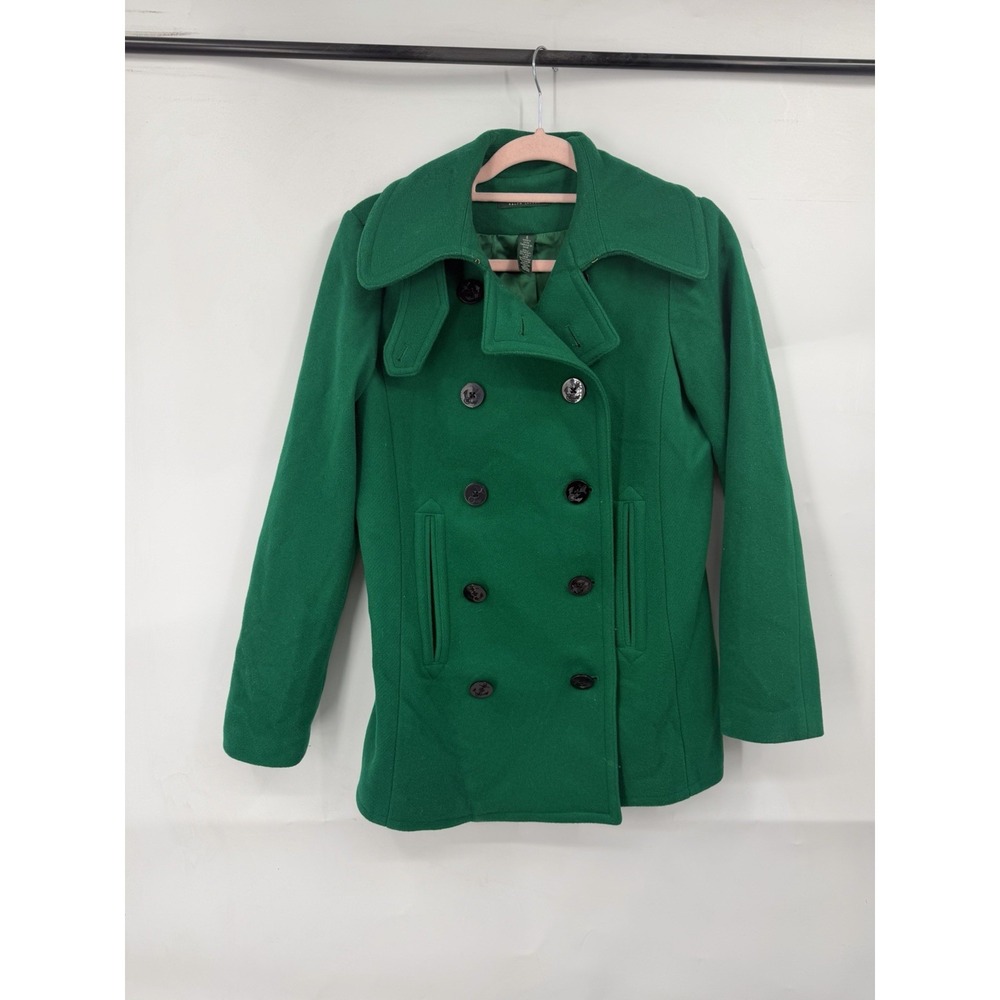 Lauren Ralph Lauren Kelly Green Wool Blend Double Breasted Coat Women S Nautical